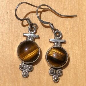 Tiger’s Eye Sterling Silver Earrings